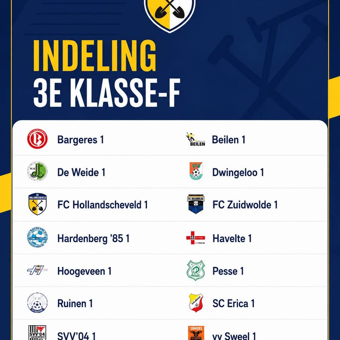 Competitie-indelingen seizoen 2026/2027